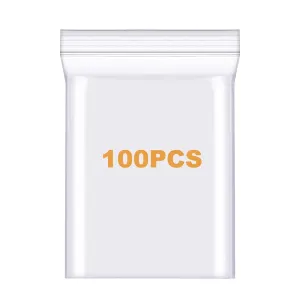 100 Pack 6" x 8" Thick 2.4Mil Clear Zip Seal Lock Poly Bags Reclosable Zip Plastic Bag Durable Prints Envelopes Photos Cards Snack Zipper Bags