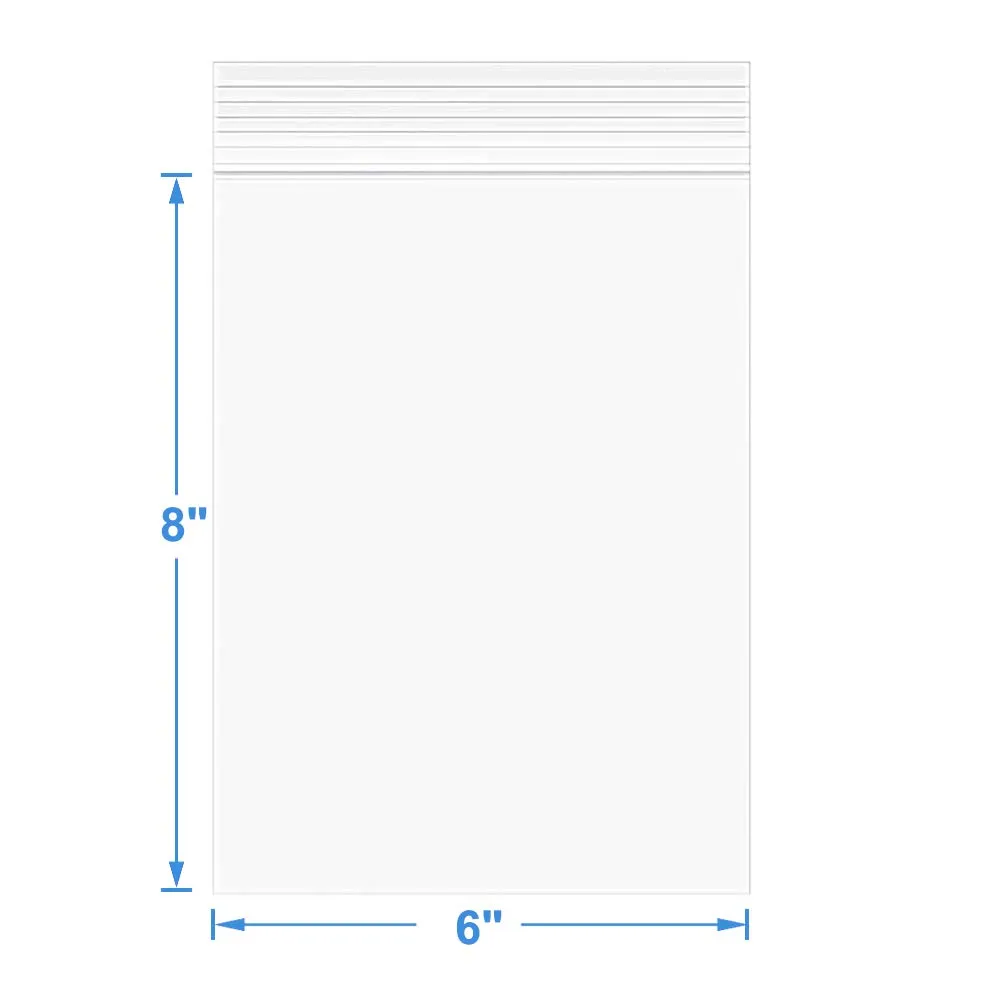 100 Pack 6" x 8" Thick 2.4Mil Clear Zip Seal Lock Poly Bags Reclosable Zip Plastic Bag Durable Prints Envelopes Photos Cards Snack Zipper Bags