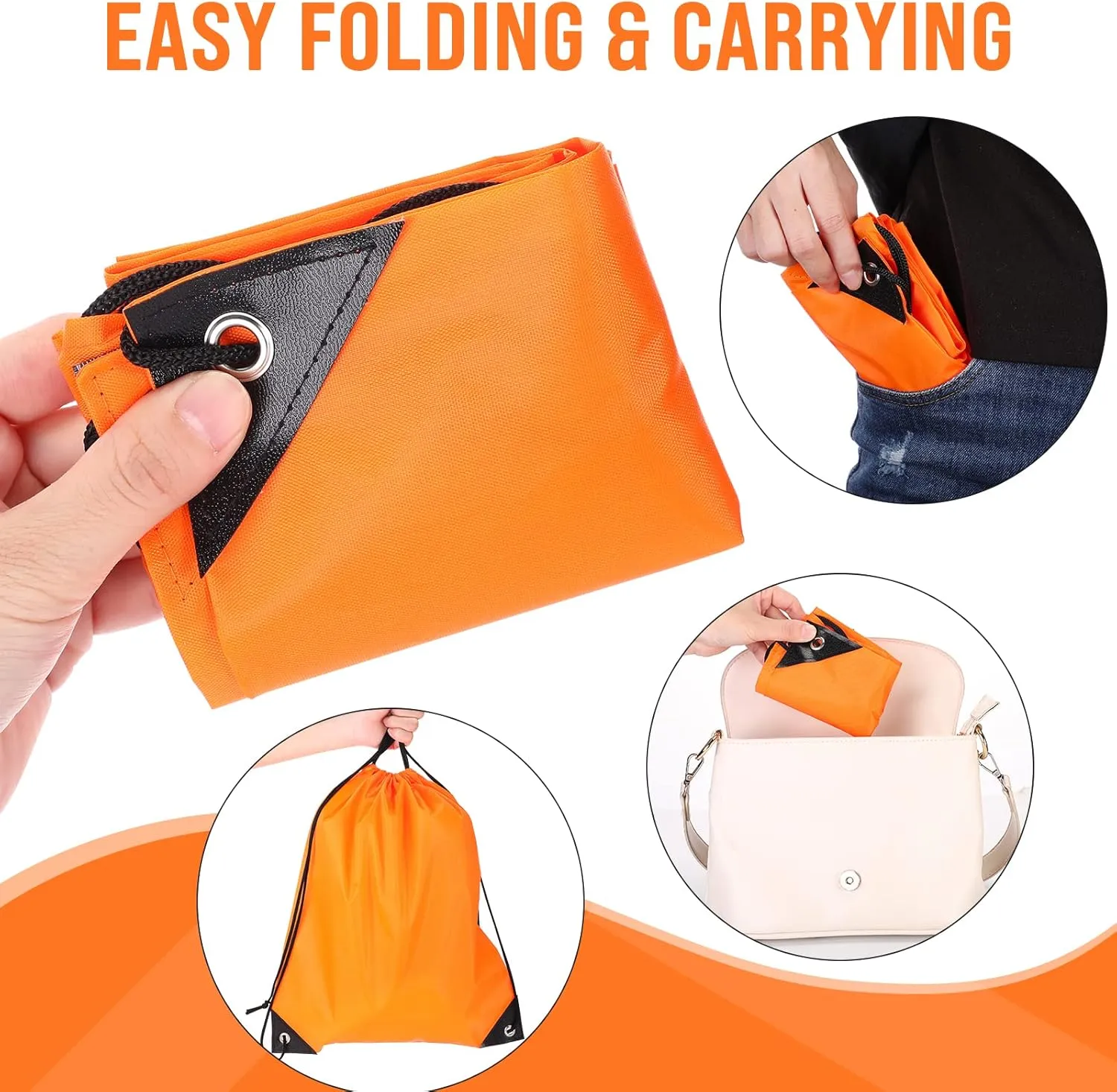 100 Pieces Drawstring Backpack Bags Bulk Back Sack String Bags Cinch Storage Bags for Gym School Travel DIY Gifts (Orange)