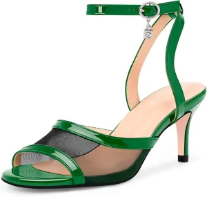 100FIXEO Women's High Heel Sandals - Fashionable Silver Open-Toe Summer Shoes for Weddings, Parties, Office & Evening Events
