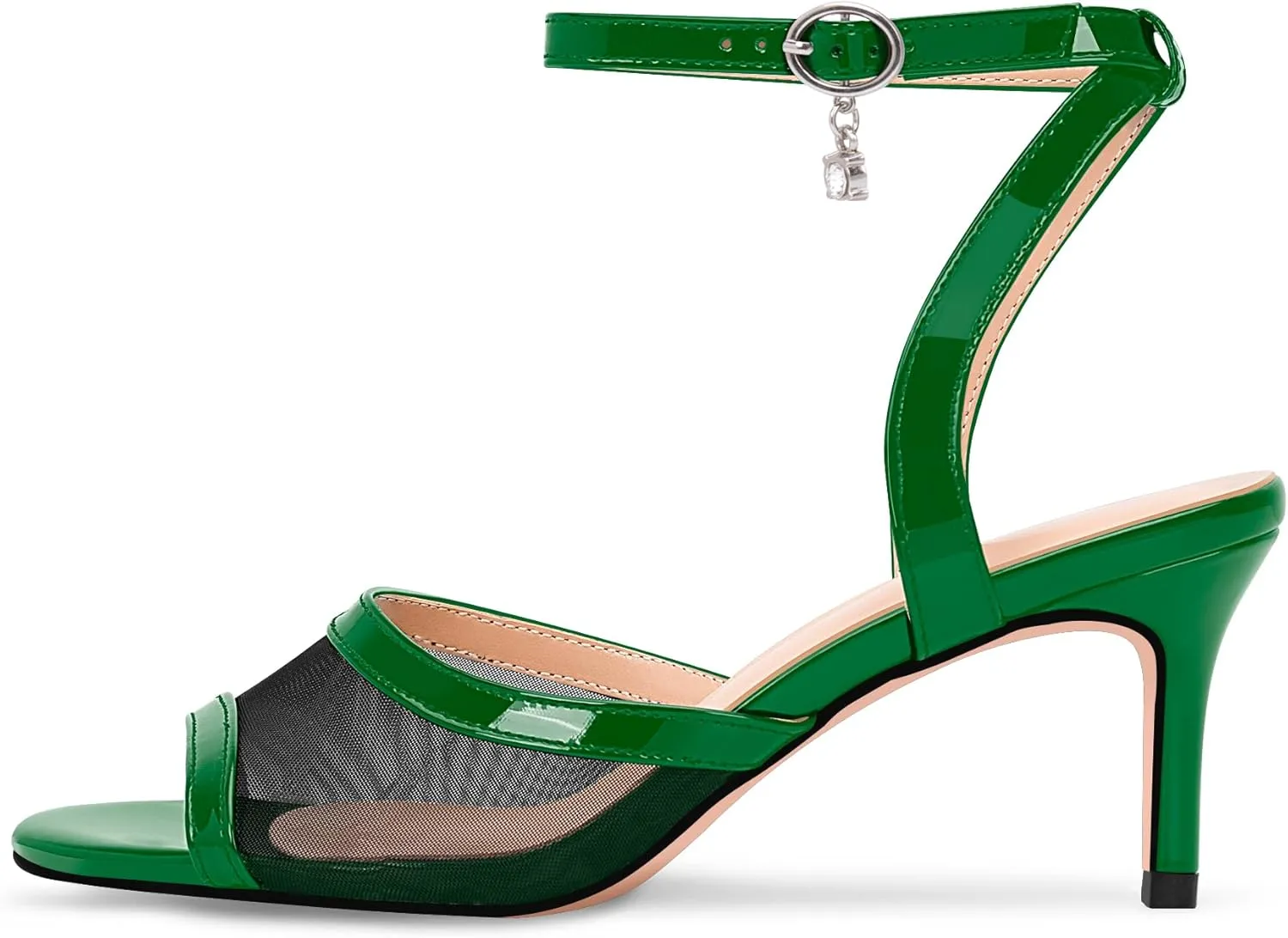 100FIXEO Women's High Heel Sandals - Fashionable Silver Open-Toe Summer Shoes for Weddings, Parties, Office & Evening Events