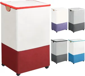 [105L] Large Capacity Laundry Basket, Laundry Hamper with Wheels and Lid - Tall Rolling Laundry Hamper, Foldable Clothes Hamper with Removable Bags, Durable Laundry Bin on Wheels for Home, Dorm.