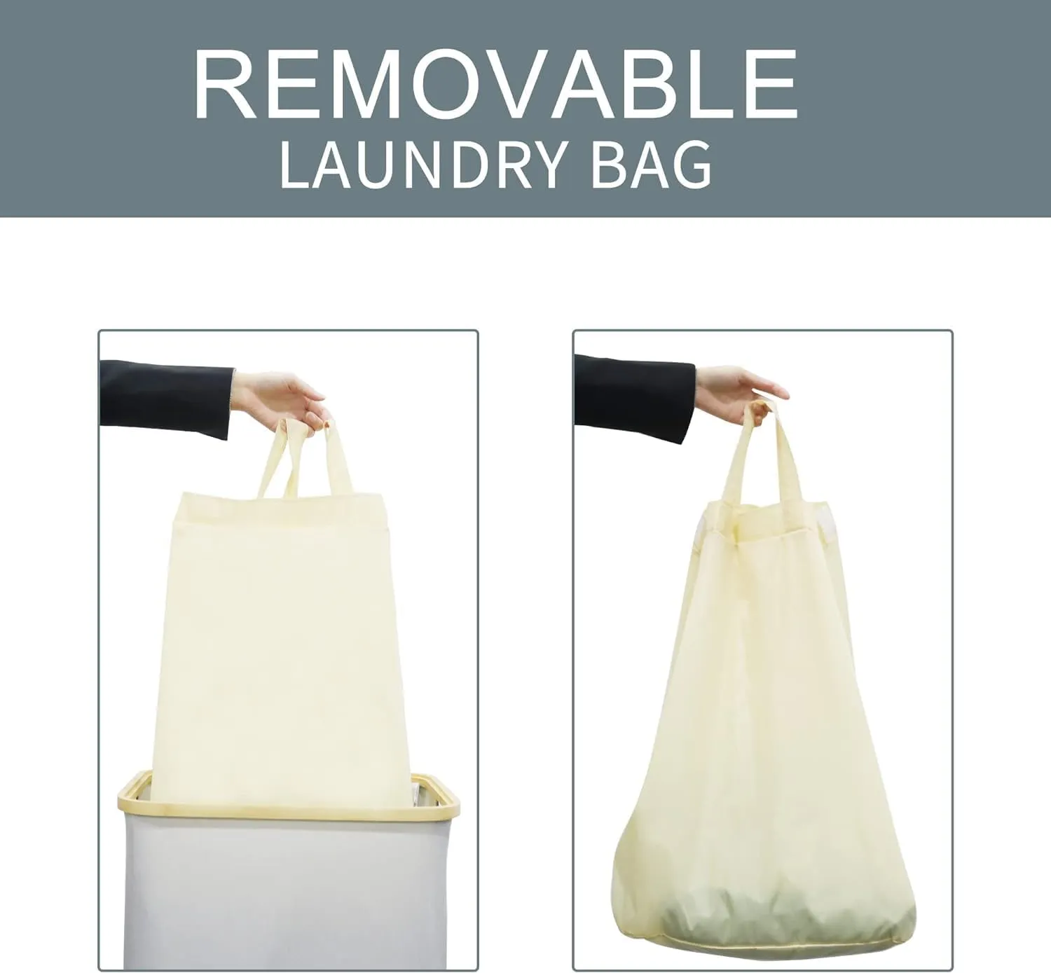 105L Large Laundry Basket, Laundry Hamper with Wheels and Lid - Tall Rolling Foldable Clothes Hamper with Removable Bags, Durable Laundry Bin on Wheels for Home, Dorm.