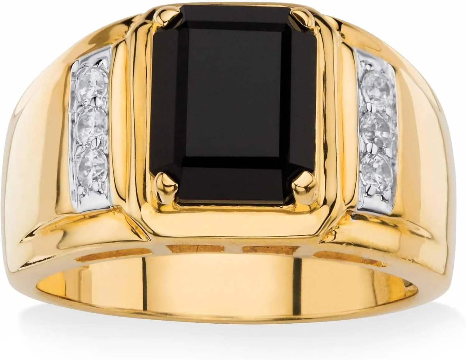 10K 14K 18K Solid Gold Men's Ring 1CT Black Onyx Ring for Men Luxury Signet Anniversary Black Onyx Ring Engagement Rings Handmade Jewelry for Man Him Size 4-16