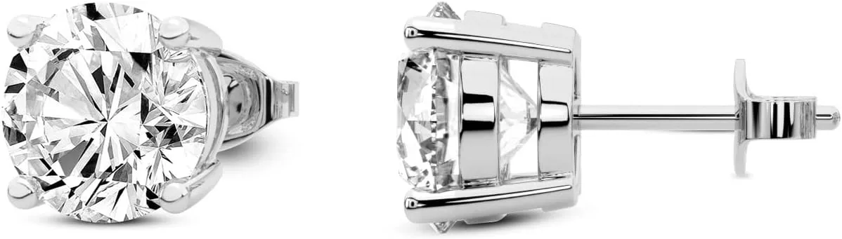 1/4 Carat- 7/8 Carat Lab Grown Diamond Earrings | IGI Certified Solitaire Lab Diamond Stud Earrings 4 Prong | F-G Color, VS1-VS2 Clarity | 14K Gold | Friendly Diamonds