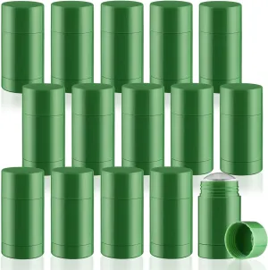 15 Pcs 40g/1.35oz Deodorant Containers Plastic Bottom Filling Stick Deodorant Bottle Refillable Lip Balm Tube for Lipstick Crayon - Green