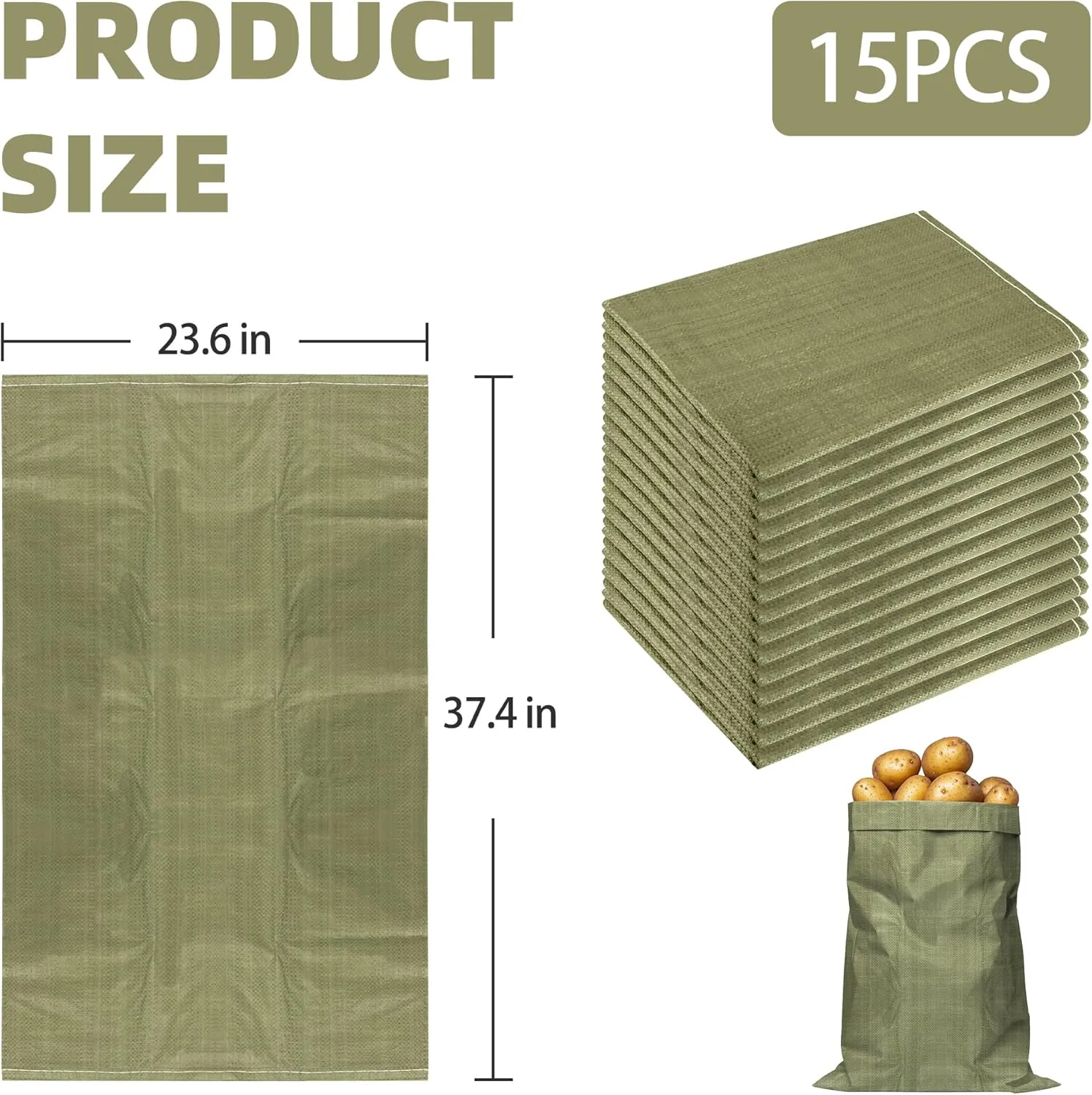 15pcs Potato Sack Race Bags for Kids, 37.5 X 23.6 in Sack Race Bags for Outdoor Sports Games, Jumping Bag for Family Lawn Games for Adults and Kids, Easter Party Suppilies