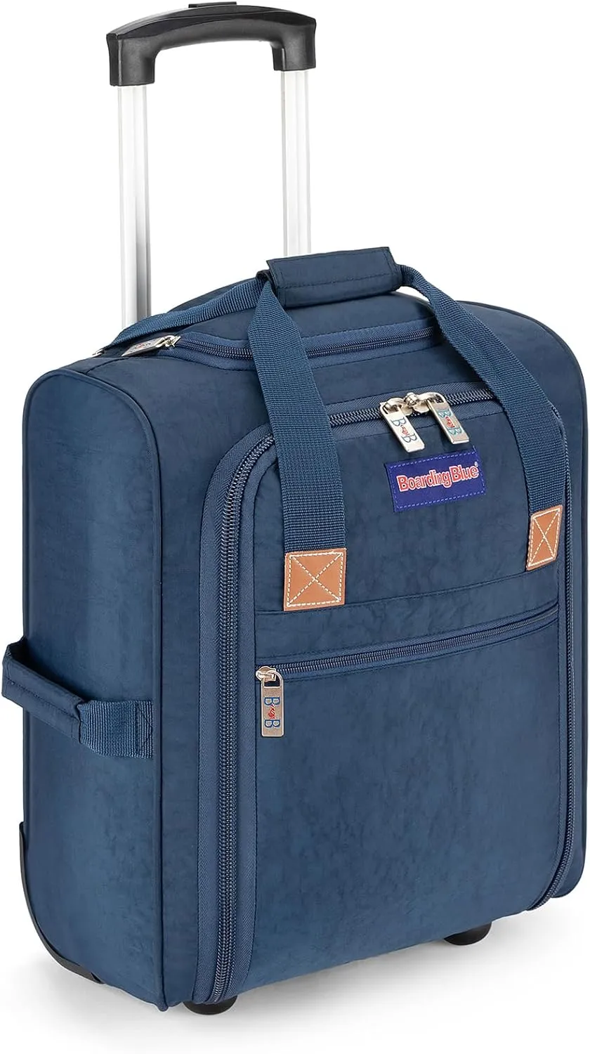 17x13x8 Inches JetBlue Airlines Rolling Personal Item Underseat Travel Bag - Suitable for Major Airlines including Spirit, Jetblue, Frontier, and American - Duffel Bag Design (Navy)