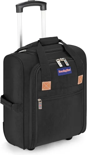 17x13x8 Inches JetBlue Airlines Rolling Personal Item Underseat Travel Bag - Suitable for Major Airlines including Spirit, Jetblue- Not Suitcase, Travel Bag Design (Black)