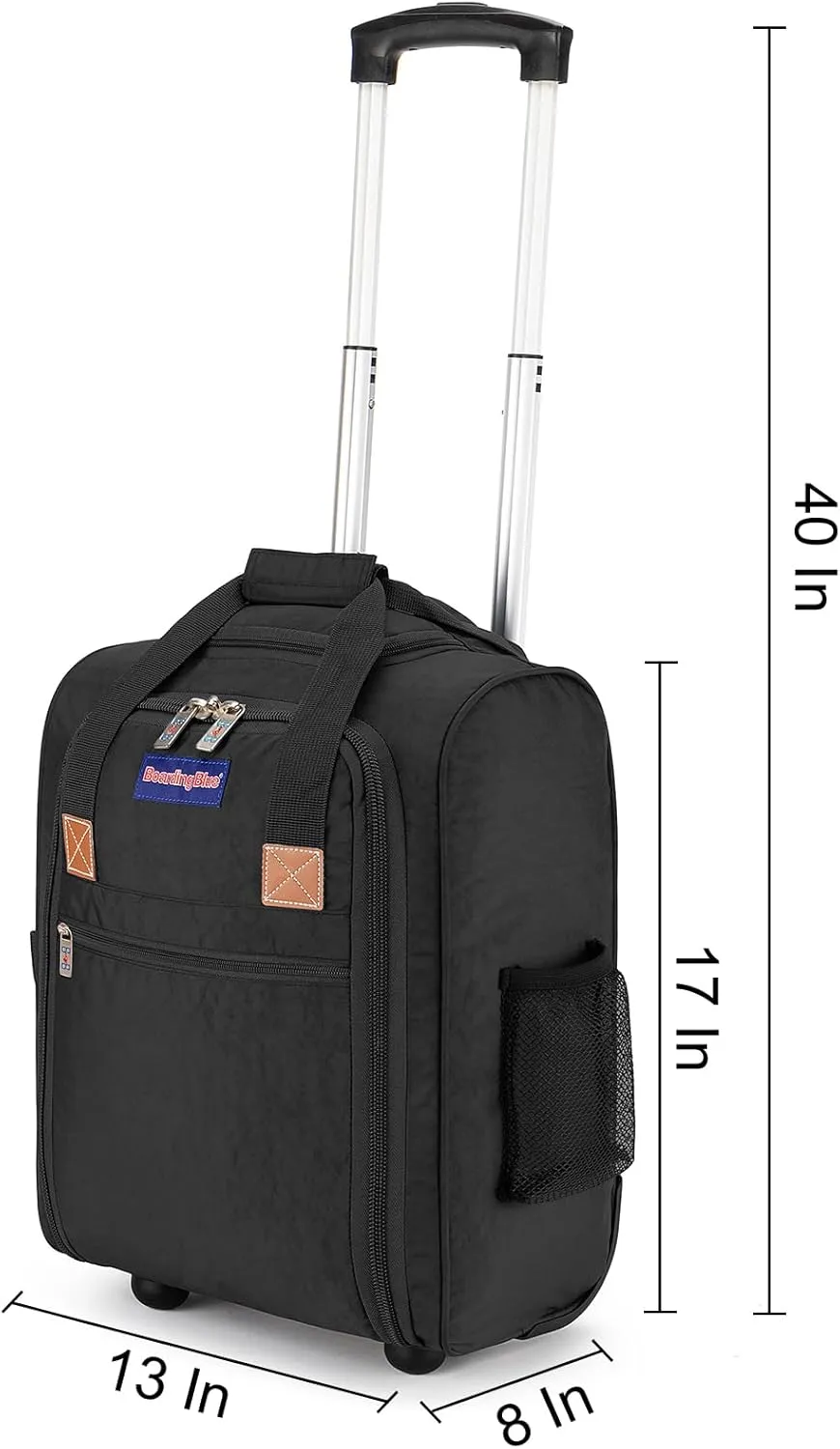 17x13x8 Inches JetBlue Airlines Rolling Personal Item Underseat Travel Bag - Suitable for Major Airlines including Spirit, Jetblue- Not Suitcase, Travel Bag Design (Black)