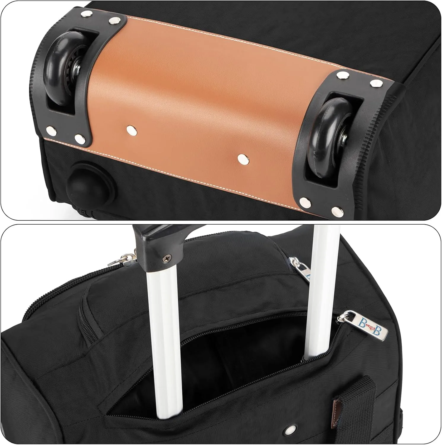 17x13x8 Inches JetBlue Airlines Rolling Personal Item Underseat Travel Bag - Suitable for Major Airlines including Spirit, Jetblue- Not Suitcase, Travel Bag Design (Black)