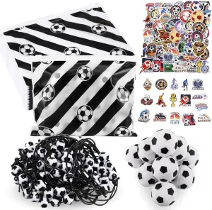 190 Pcs Sports Party Favors Sports Team Gifts Include Goodie Bags Mini Balls Bracelet Stickers for Softball Volleyball Basketball Football Baseball Soccer Party Decor
