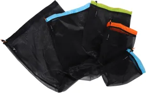 1set Outdoor Polyester Mesh Storage Sack Reusable Drawstring Bags for Camping Travel Gear Organization and Compressible Stuff Sacks