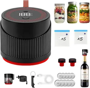 2025 Latest Portable Electric Mason Jar Vacuum Sealer Kit for Food Storage,Firm and Non-Slip Seal,One-Button Start and Easy Operation, Suitable for Wide Mouth or Regular Mouth Mason Jars