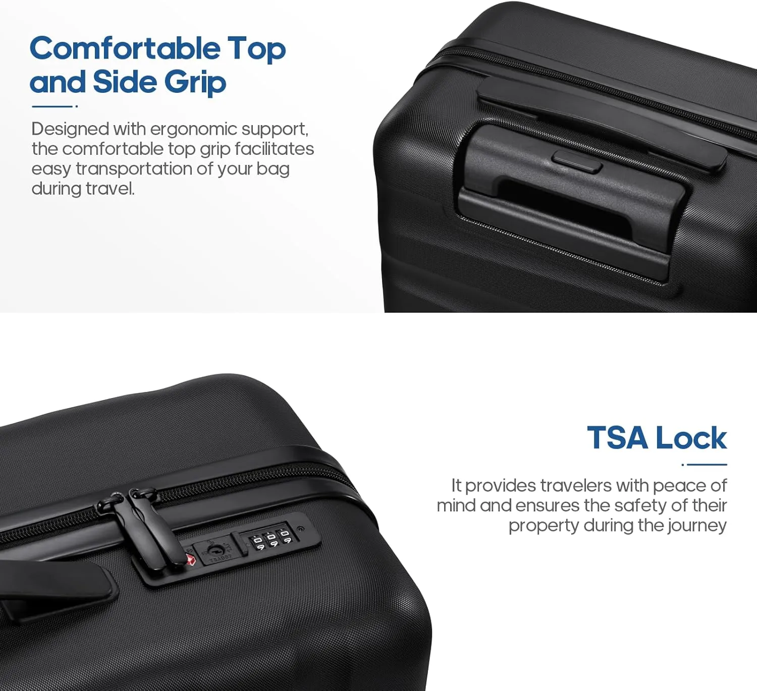 20Inch Carry-On Luggage, Lightweight PC HardShell Suitcase with 360° Spinner Wheels, TSA-Approved, Durable Airline Approved Rolling Luggage with Telescoping Handle, Ideal for 3-4 Day Travel