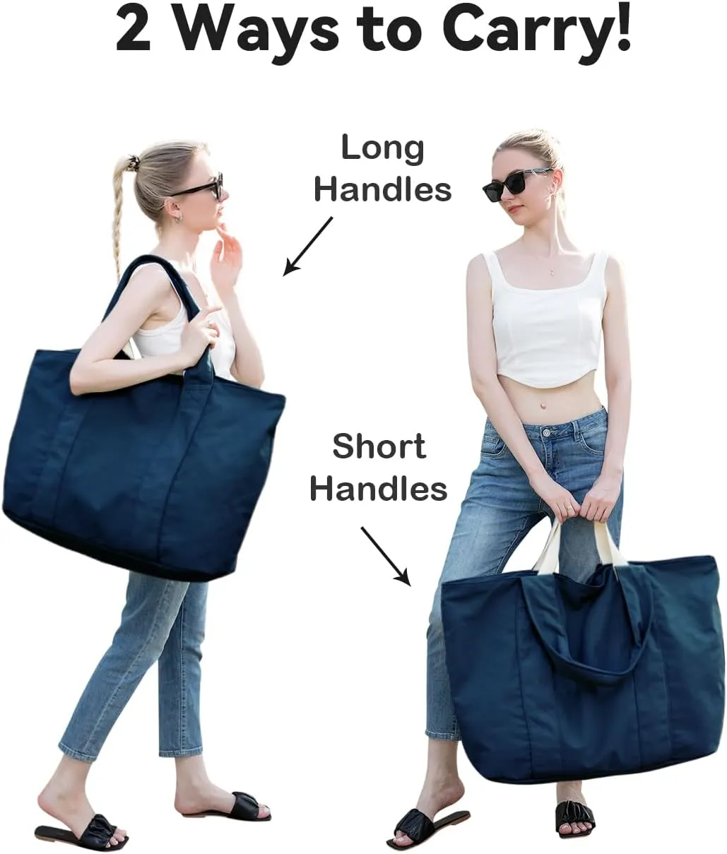 22'' 50L Large Canvas Bag, Extra Large Tote Bag for Women, Overnight Bags for Travel