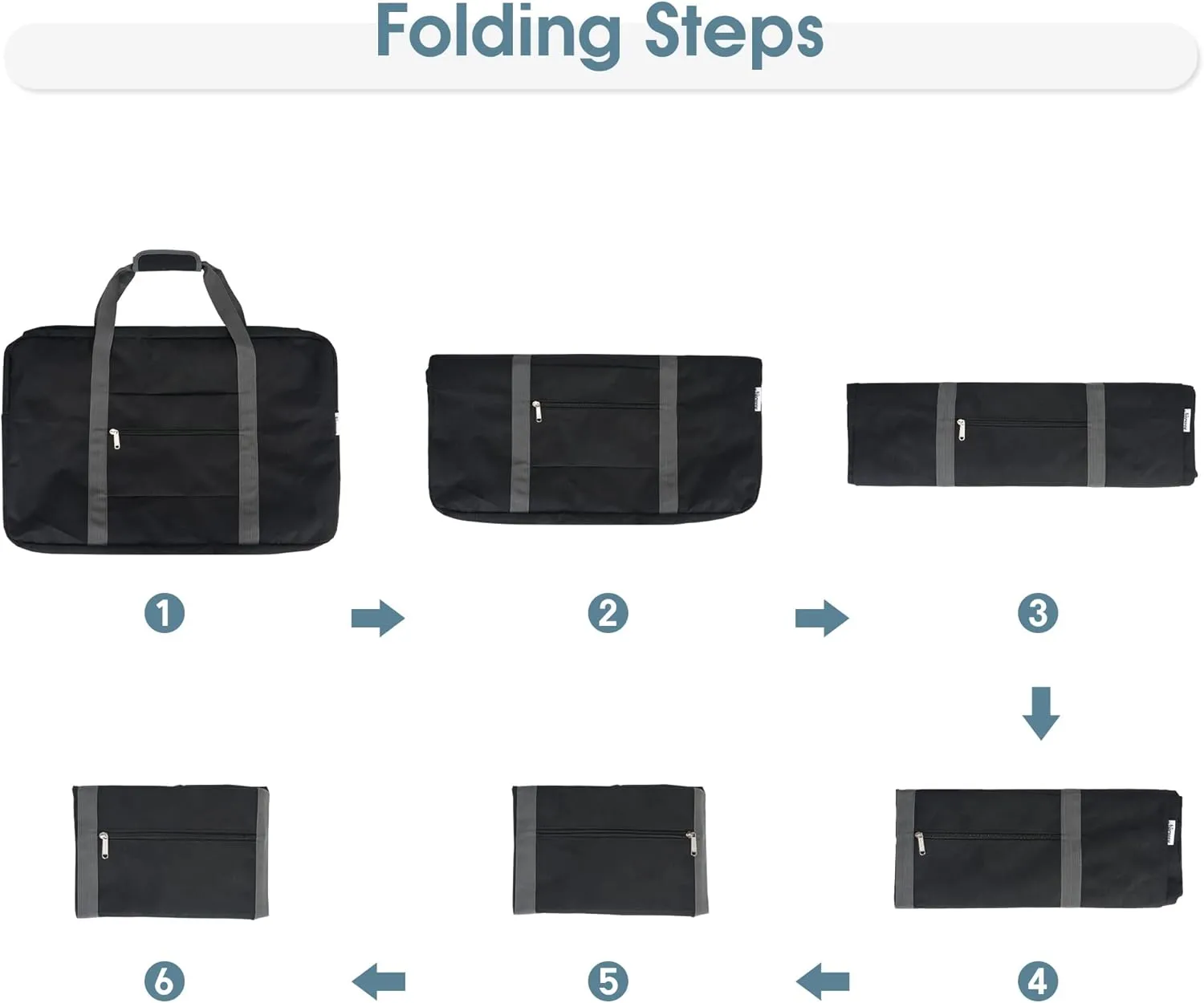 24 inch Large Duffel Bag for Travel Foldable Duffle Bag for Camping Luggage Bag Women and Men 60L (Black)