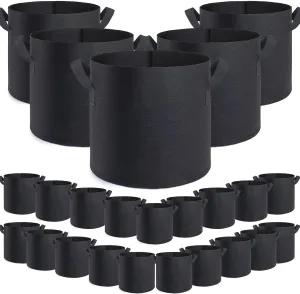 24 Pack 10 Gallon Grow Bags,Grow Bags 10 gal,Premium Fabric Pots 10 Gallon for Healthy Plant Growth - Durable and Reusable Garden Bags to Grow Vegetables,Fruits,and Flowers