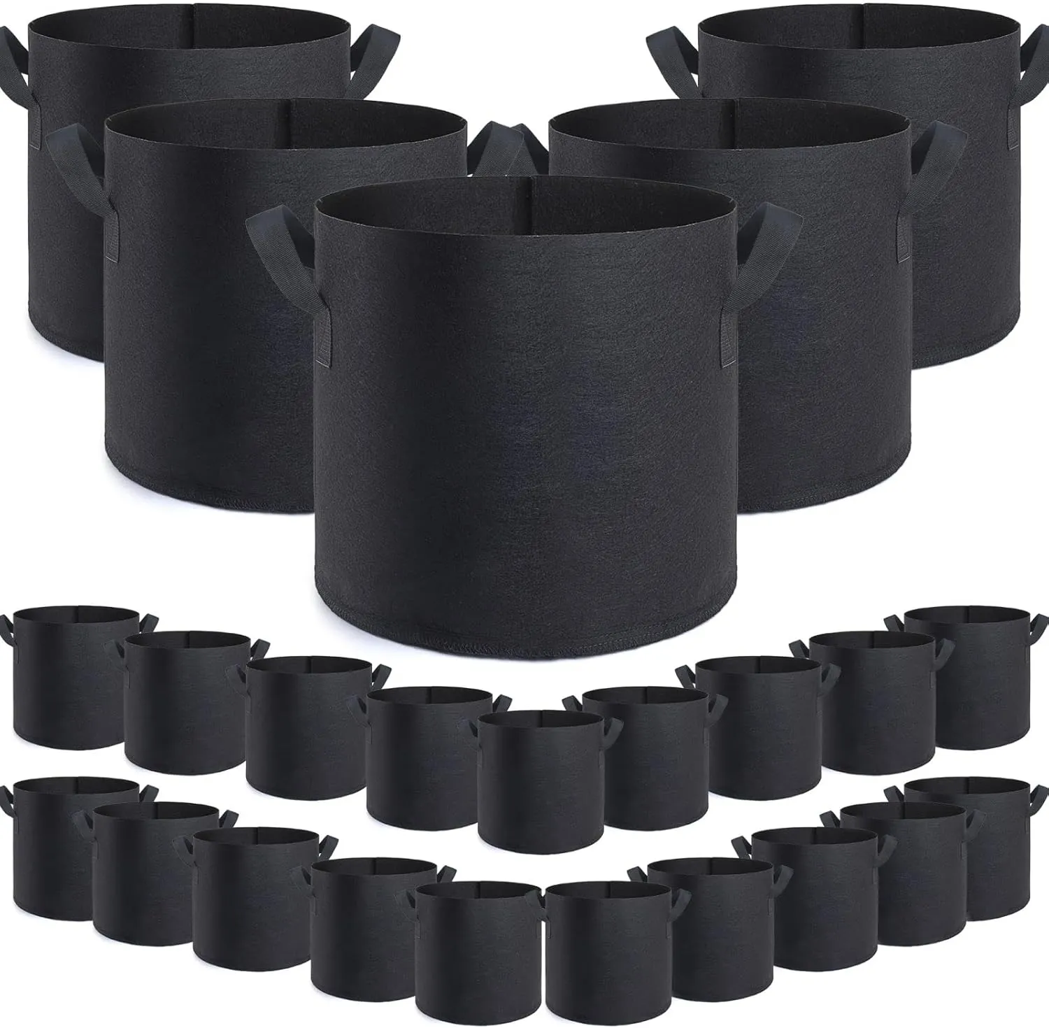 24 Pack 10 Gallon Grow Bags,Grow Bags 10 gal,Premium Fabric Pots 10 Gallon for Healthy Plant Growth - Durable and Reusable Garden Bags to Grow Vegetables,Fruits,and Flowers