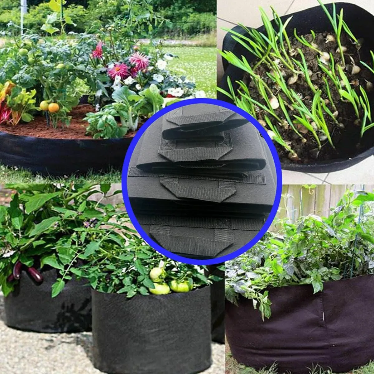 24 Pack 10 Gallon Grow Bags,Grow Bags 10 gal,Premium Fabric Pots 10 Gallon for Healthy Plant Growth - Durable and Reusable Garden Bags to Grow Vegetables,Fruits,and Flowers