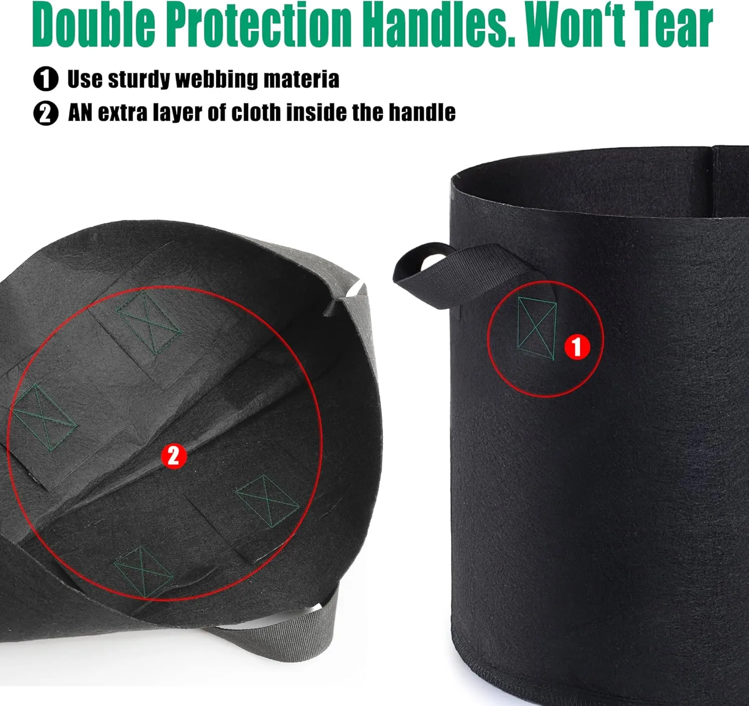 24 Pack 10 Gallon Grow Bags,Grow Bags 10 gal,Premium Fabric Pots 10 Gallon for Healthy Plant Growth - Durable and Reusable Garden Bags to Grow Vegetables,Fruits,and Flowers
