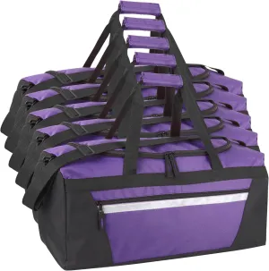 24 Pack Reflective Duffle Bags Bulk for Homeless Adults, Gym, Foster Kids Bulk Duffel Bags Wholesale (Purple Pack)