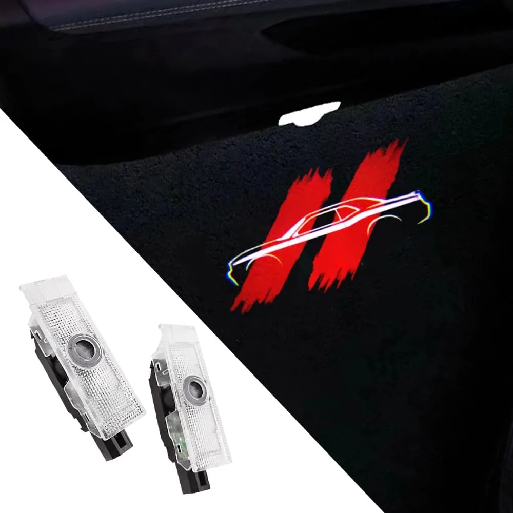 2PCS Door Lights Logo Compatible for Challenger 2015-Present, LED Ghost Shadow Welcome Puddle Projection Light Lamps Accessories (01)