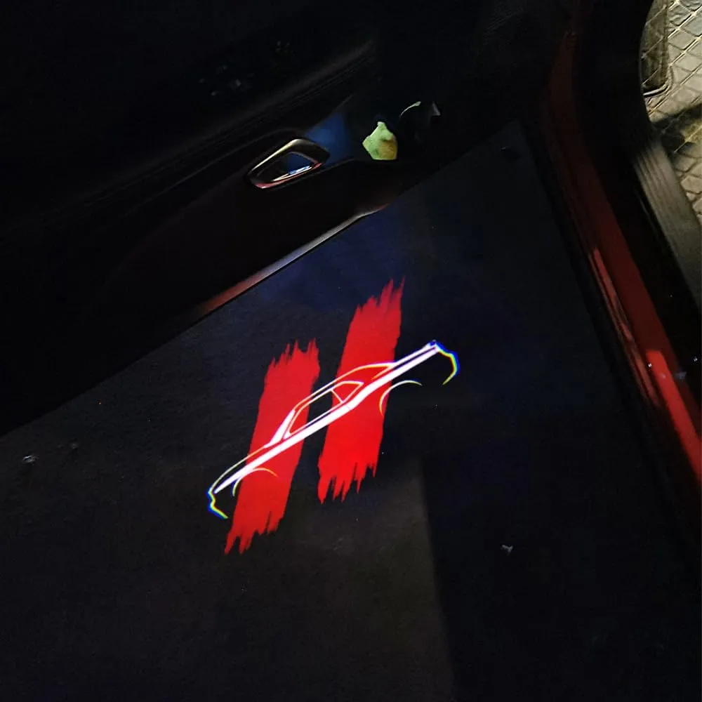 2PCS Door Lights Logo Compatible for Challenger 2015-Present, LED Ghost Shadow Welcome Puddle Projection Light Lamps Accessories (01)