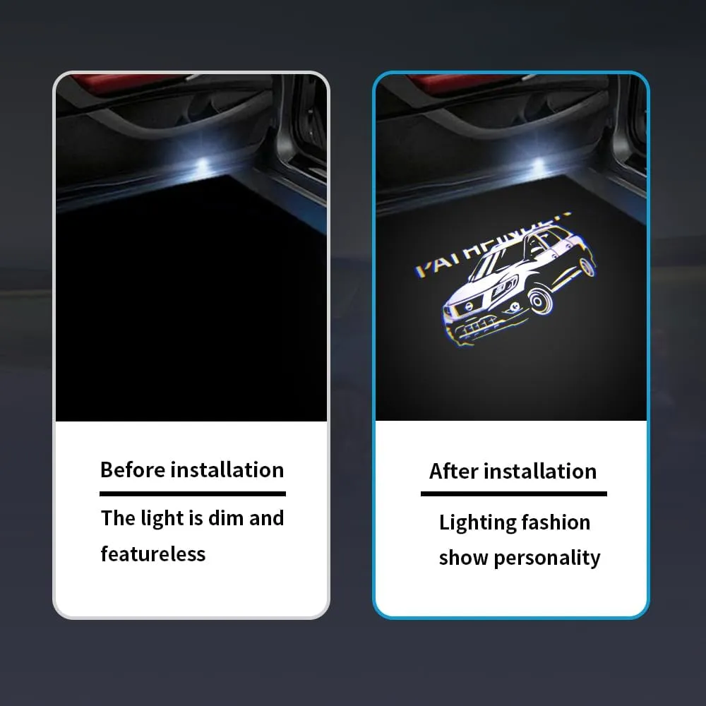 2PCS LED Car Door Logo Lights Projector Compatible with Pathfinder 2013-2017 Puddle Lights Ghost Shadow Light Kit Car Accessories (Pathfinder)