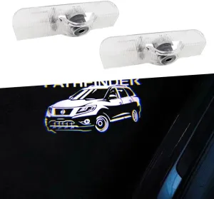 2PCS LED Car Door Logo Lights Projector Compatible with Pathfinder 2013-2017 Puddle Lights Ghost Shadow Light Kit Car Accessories (Pathfinder)