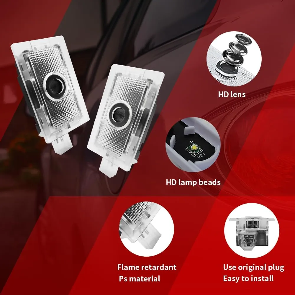 2PCS LED Car Door Logo Projector Lights Compatible with 300 300C 300S 2005-present Ghost Shadow Light Laser Courtesy Step Lights Puddle Lamp Accessories (300 line)