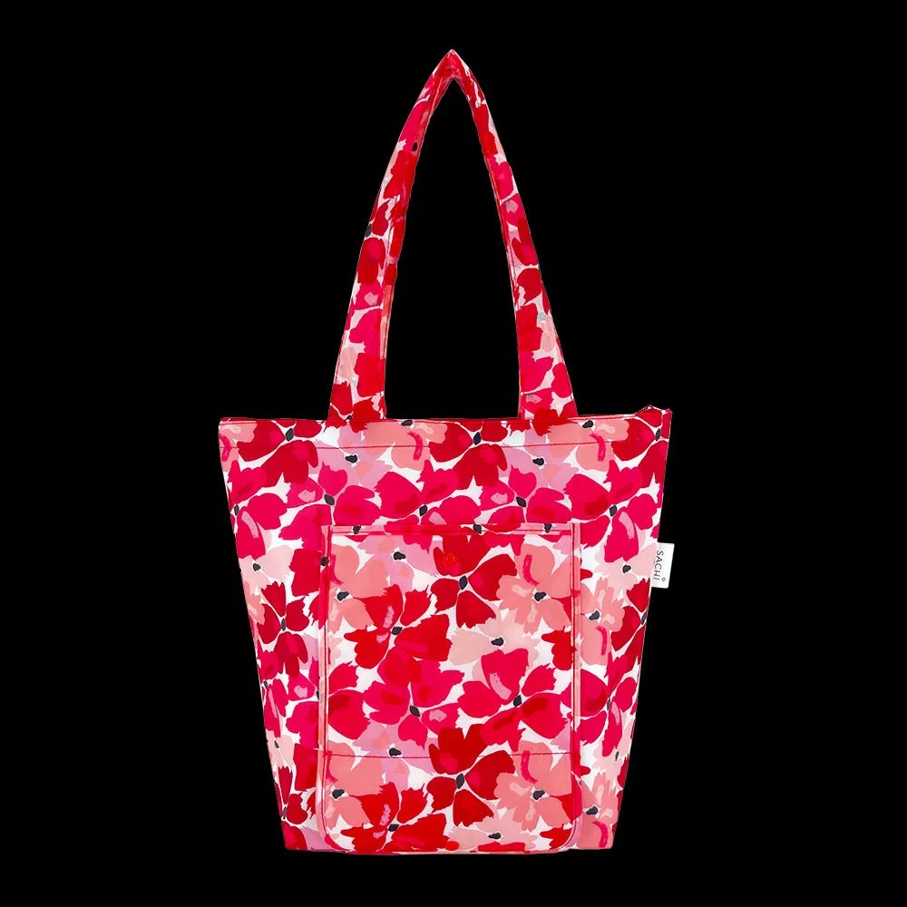 2x Sachi Insulated Market Tote – Eco-Friendly & Durable Red Poppies Print