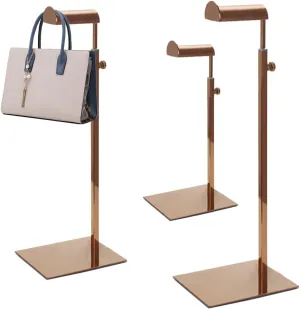 3 Pack Handbag Rack Stainless Steel - Adjustable Height Purse Display Stands for Retail, Boutiques, or Home Use (Golden)