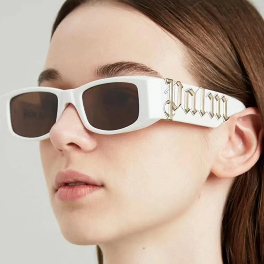 3 Pack Irregular Rectangle Sunglasses for Women Men Luxury Letter Small Frame Punk Eyewear