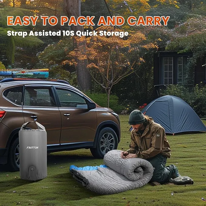 3.2" Ultra Thick Self Inflating Sleeping Pad, Fast Inflating Camping Mattress with Memory Foam, Camping Mat with Pillow & Pump Sack, 4 Season Insulated Sleeping Pad for Camping, Tent