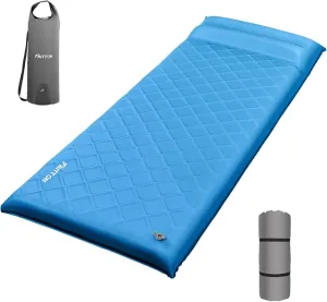 3.2" Ultra Thick Self Inflating Sleeping Pad, Fast Inflating Camping Mattress with Memory Foam, Camping Mat with Pillow & Pump Sack, 4 Season Insulated Sleeping Pad for Camping, Tent
