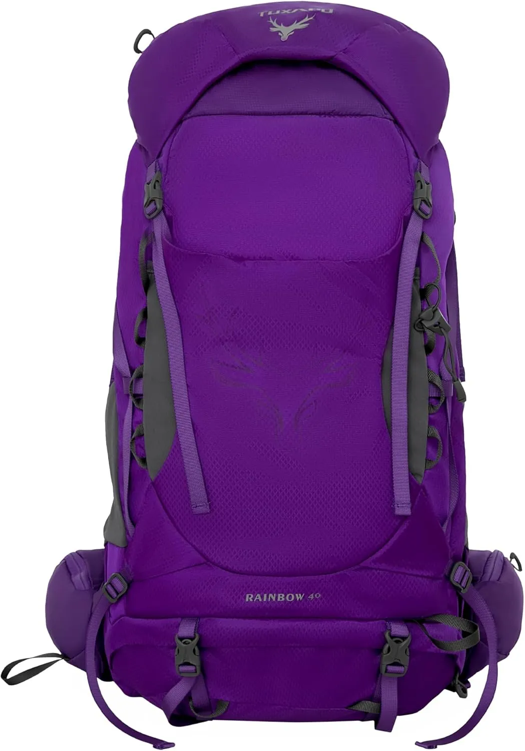 40L Internal Frame Hiking Backpacks for Men Purple Multifunctional Lightweight Travel Camping Backpacking with Removable Rain Cover