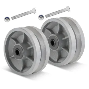 4""x 2"" V-Groove wheel - cast Iron wheel,Capacity up to 1600 Lb. Use for Slide Gate,Rolling Door with V-Track（2 Silver wheel）, Inches