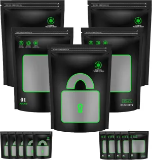 5 PCS 1 Pound Storage Terp Bags Bags,Lock & Seal Storage & Curing Bags Heat Sealable Humidity Bags (16 Ounce, 1 lb).