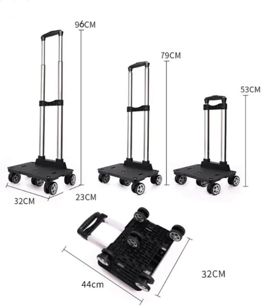 5-Wheeled Household Foldable and Detachable Shopping cart（YT5J）, Hei5j