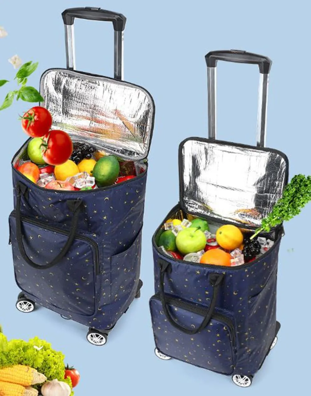 5-Wheeled Household Foldable and Detachable Shopping cart（YT5J）, Hei5j