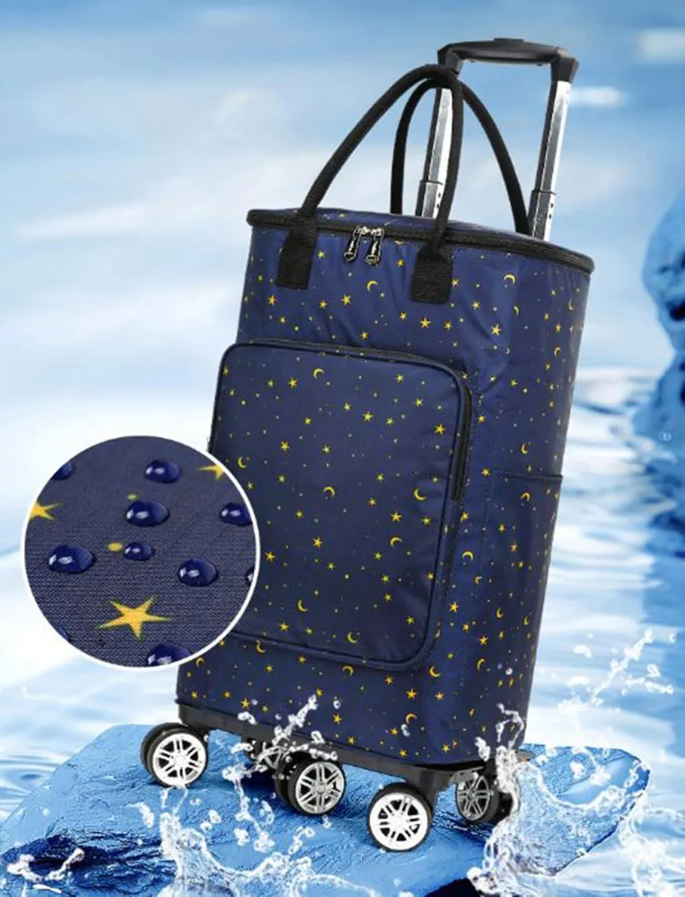 5-Wheeled Household Foldable and Detachable Shopping cart（YT5J）, Hei5j