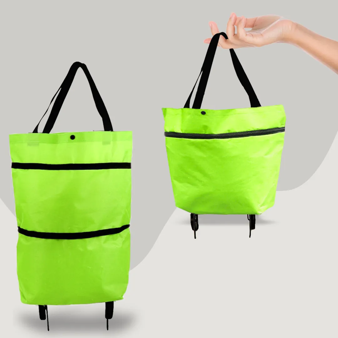 50% OFF | Trutnshop 2 in 1 Foldable Shopping Trolley Tote Bag