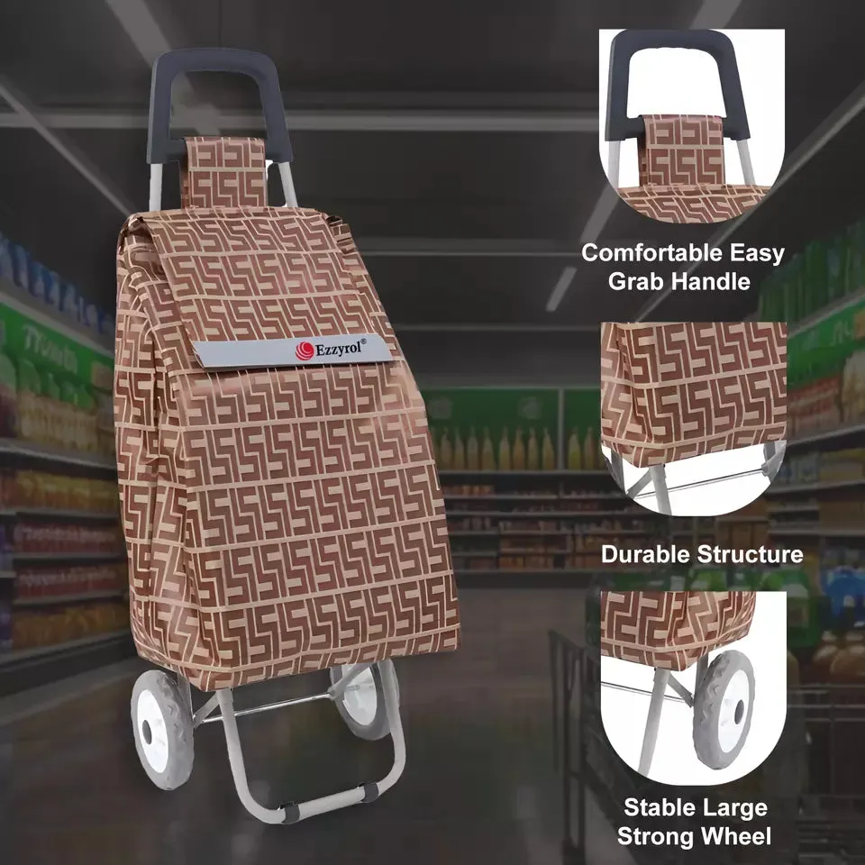 50L Foldable Shopping Trolley with Free Extra Wheel