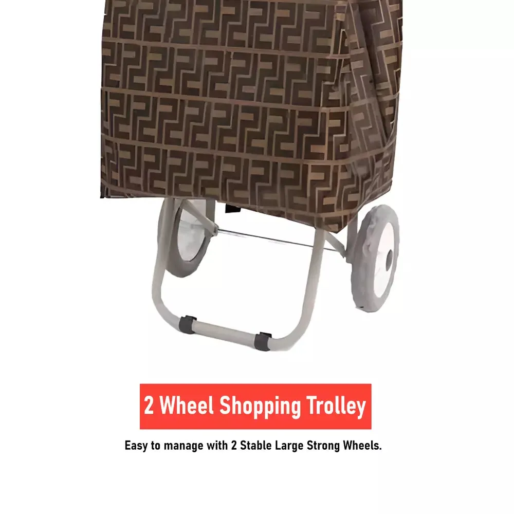 50L Foldable Shopping Trolley with Free Extra Wheel