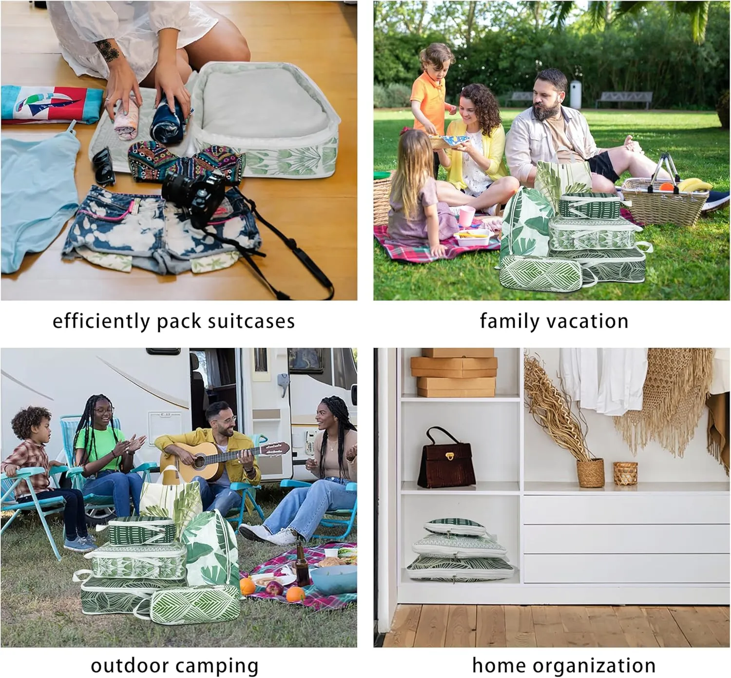 6 Pcs Compression Packing Cubes for Travel Suitcases, Waterproof Luggage Organizer Bags Set, Washable Packaging Cubes for Women Backpack Travel Perfect for Carry-Ons and Storage