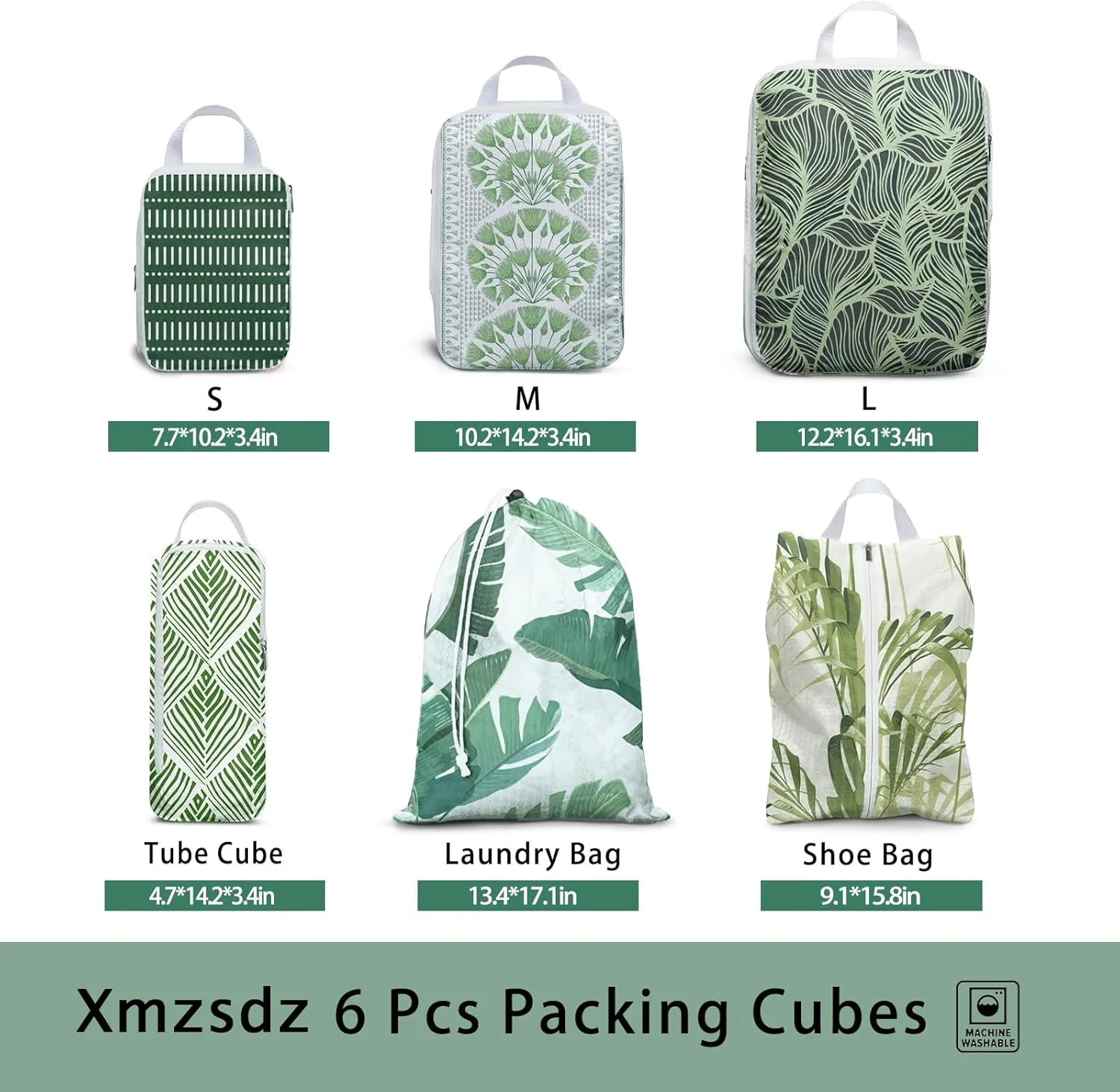 6 Pcs Compression Packing Cubes for Travel Suitcases, Waterproof Luggage Organizer Bags Set, Washable Packaging Cubes for Women Backpack Travel Perfect for Carry-Ons and Storage