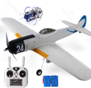 690MM 27.16-Inch Remote Controlled Plane Airplane for Beginners Adults Expert 4-Channel Zero-Fighter Brushless Motor RC Fixed Wing 3D /6G Stunt Flying Mode RC Glider 1/16 (White 2-Battery)