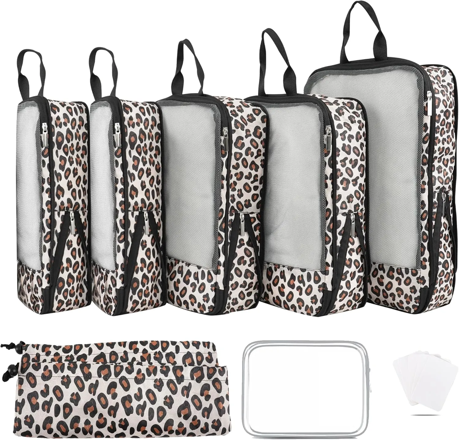 7 Pcs Compression Packing Cubes for Travel Luggage, Lightweight Suitcase Organizer Bags Set, Compression Packaging Cube for Travel Essentials, Packing Cubes for Carry on Suitcase
