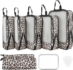 7 Pcs Compression Packing Cubes for Travel Luggage, Lightweight Suitcase Organizer Bags Set, Compression Packaging Cube for Travel Essentials, Packing Cubes for Carry on Suitcase